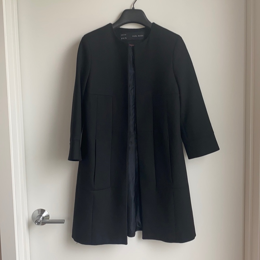Zara Classy Long Black Coat